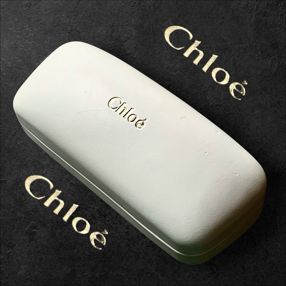 Chloe Gold Logo Hardshell Sunglasses Glasses Case Eyewear